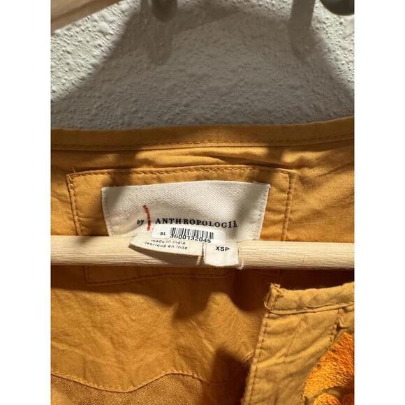 Anthropologie Midi Dress - Mustard & Orange Size XSP - Picture 4 of 6